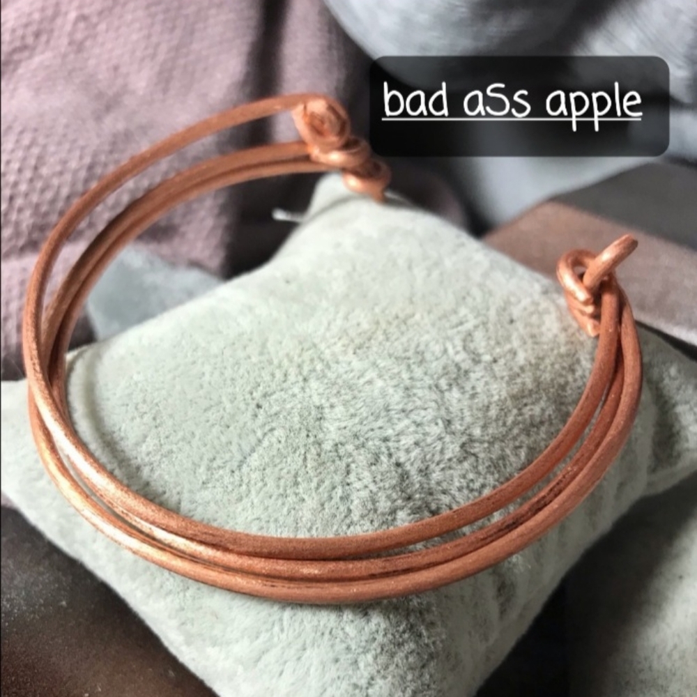 Handcrafted Three Ring Copper Bangle